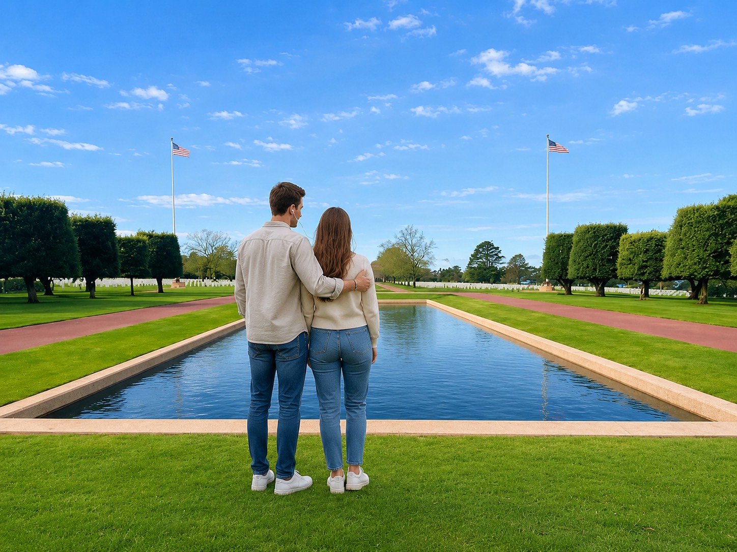 Normandy American Cemetery - Reflection Pool