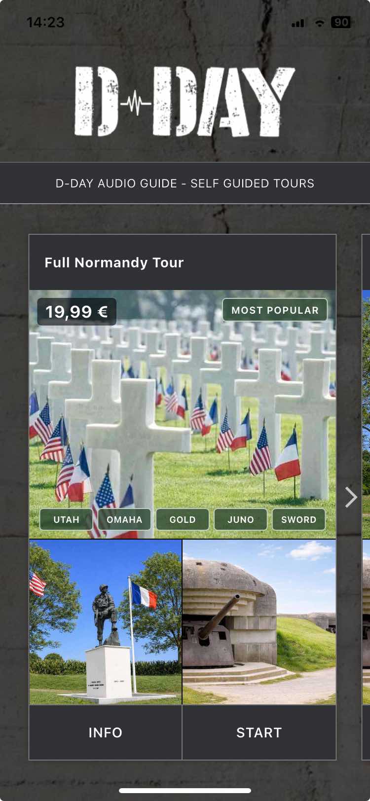 D-Day Audio Guide - App Screen