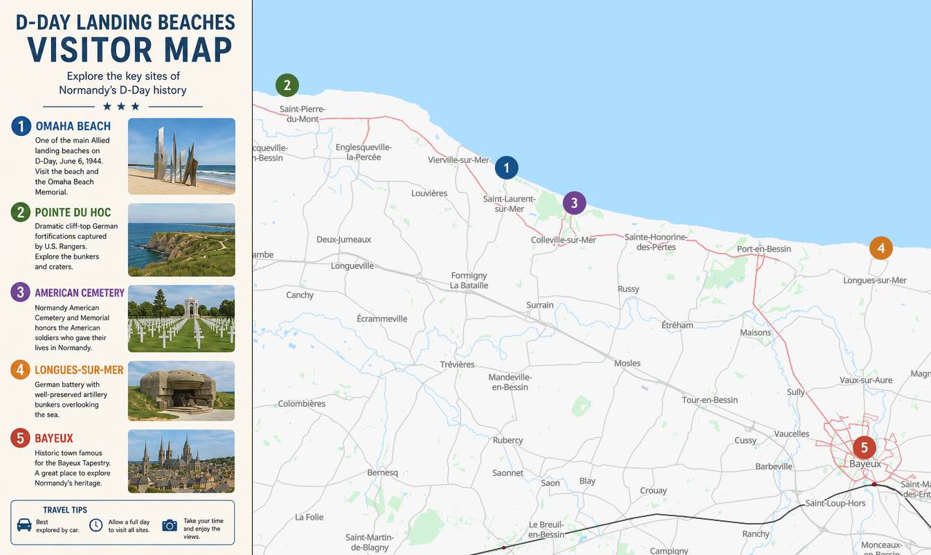 D-Day Beaches Visitor Map