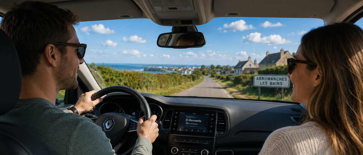 Driving to Arromanches