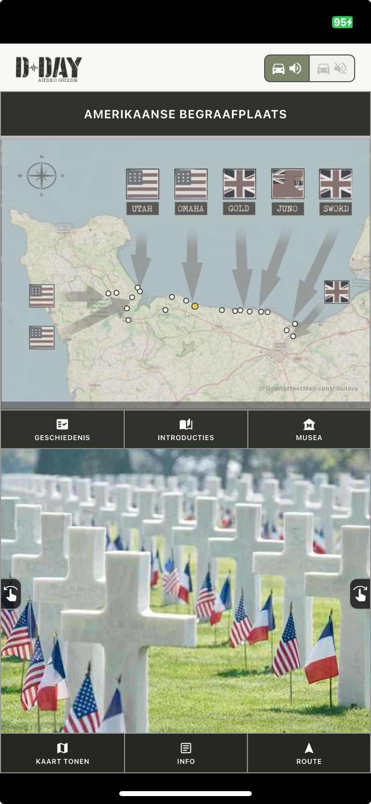 D-Day Audio Guide app screen